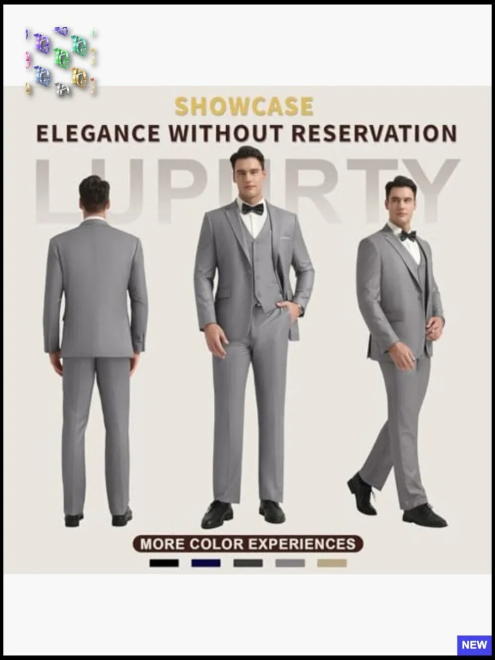 Slim Fit Business Suit Set Modern One Button Blazer Vest Pants Formal Elegant